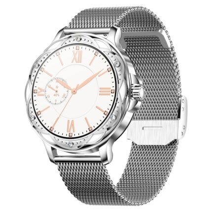 CF12 1.2 inch Waterproof Smart Steel Strap Wristband Supp... - CF12 Steel Strap (Silver), Silver