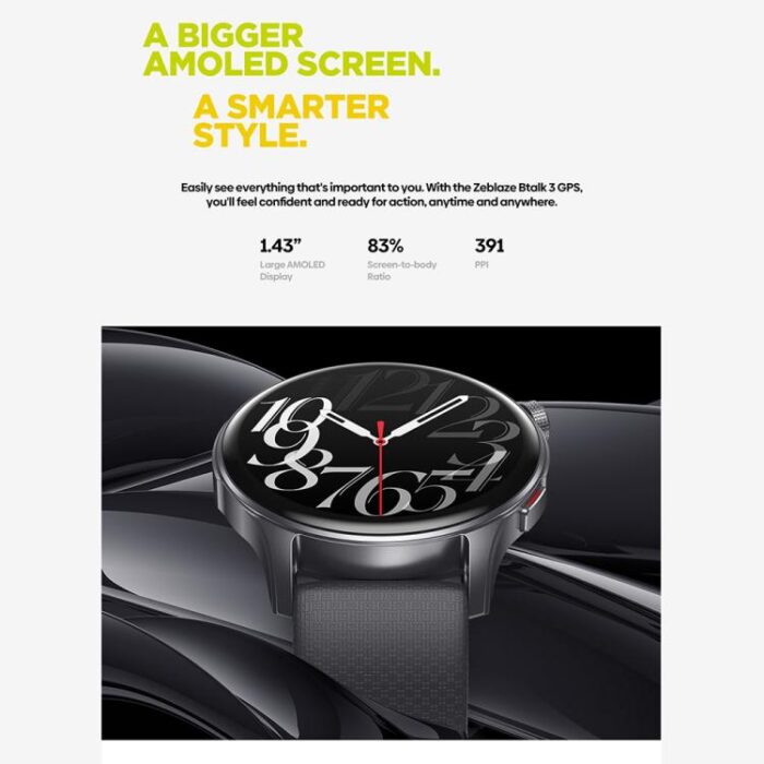 Zeblaze Btalk 3 GPS 1.43 inch AMOLED Screen Smart Watch - Image 5