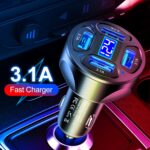 3.1A 4 in 1 Digital Display Car Charger with Voltmeter - Image 5