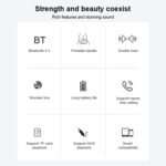 D10 Bluetooth 4.2 Portable Wooden Handheld Bluetooth Speaker - Image 3