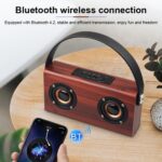 D10 Bluetooth 4.2 Portable Wooden Handheld Bluetooth Speaker - Image 7