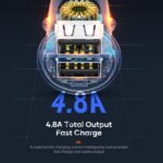 ROCK H11 4.8A 24W Mini Dual USB Car Charger - Image 4