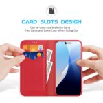 For iPhone 16 Pro DUX DUCIS Hivo Series Cowhide + PU + TPU Flip Phone Case(Red) - Image 2