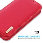For iPhone 16 Pro DUX DUCIS Hivo Series Cowhide + PU + TPU Flip Phone Case(Red) - Image 5
