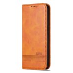 For iPhone 16 Pro AZNS Magnetic Calf Texture Flip Leather Phone Case(Light Brown) - Image 2