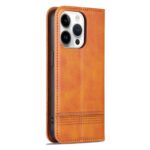 For iPhone 16 Pro AZNS Magnetic Calf Texture Flip Leather Phone Case(Light Brown) - Image 3