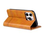 For iPhone 16 Pro AZNS Magnetic Calf Texture Flip Leather Phone Case(Light Brown) - Image 5