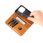 For iPhone 16 Pro AZNS Magnetic Calf Texture Flip Leather Phone Case(Light Brown) - Image 6