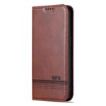 For iPhone 16 Pro AZNS Magnetic Calf Texture Flip Leather Phone Case(Dark Brown) - Image 2