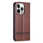 For iPhone 16 Pro AZNS Magnetic Calf Texture Flip Leather Phone Case(Dark Brown) - Image 3