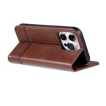 For iPhone 16 Pro AZNS Magnetic Calf Texture Flip Leather Phone Case(Dark Brown) - Image 5