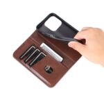 For iPhone 16 Pro AZNS Magnetic Calf Texture Flip Leather Phone Case(Dark Brown) - Image 6