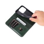 For iPhone 16 Pro AZNS Magnetic Calf Texture Flip Leather Phone Case(Dark Green) - Image 6