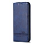 For iPhone 16 Pro AZNS Magnetic Calf Texture Flip Leather Phone Case(Dark Blue) - Image 2