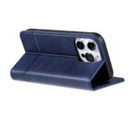 For iPhone 16 Pro AZNS Magnetic Calf Texture Flip Leather Phone Case(Dark Blue) - Image 5