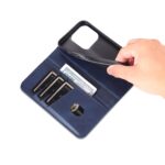 For iPhone 16 Pro AZNS Magnetic Calf Texture Flip Leather Phone Case(Dark Blue) - Image 6