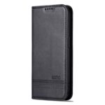 For iPhone 16 Pro AZNS Magnetic Calf Texture Flip Leather Phone Case(Black) - Image 2