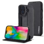 For iPhone 16 Plus LC.IMEEKE Hon Ancient Series Flip Leather Phone Case(Black)