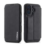 For iPhone 16 Plus LC.IMEEKE Hon Ancient Series Flip Leather Phone Case(Black) - Image 2