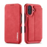 For iPhone 16 Plus LC.IMEEKE Hon Ancient Series Flip Leather Phone Case(Red) - Image 2