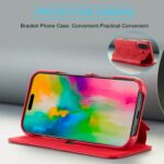 For iPhone 16 Plus LC.IMEEKE Hon Ancient Series Flip Leather Phone Case(Red) - Image 4