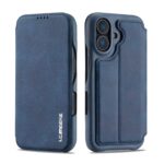 For iPhone 16 Plus LC.IMEEKE Hon Ancient Series Flip Leather Phone Case(Blue) - Image 2