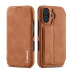 For iPhone 16 Plus LC.IMEEKE Hon Ancient Series Flip Leather Phone Case(Brown) - Image 2