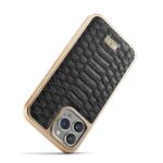 For iPhone 16 Pro Fierre Shann Python Texture Electroplating PU Phone Case(Black) - Image 6