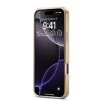 For iPhone 16 Pro Fierre Shann Python Texture Electroplating PU Phone Case(Brown) - Image 4