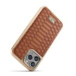 For iPhone 16 Pro Fierre Shann Python Texture Electroplating PU Phone Case(Brown) - Image 6