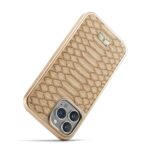 For iPhone 16 Pro Fierre Shann Python Texture Electroplating PU Phone Case(White) - Image 6