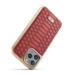For iPhone 16 Pro Fierre Shann Python Texture Electroplating PU Phone Case(Red) - Image 6