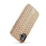 For iPhone 16 Plus Fierre Shann Python Texture Electroplating PU Phone Case(White) - Image 6
