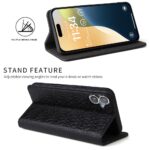 For iPhone 16 Plus Fierre Shann Crocodile Texture Magnetic Genuine Leather Phone Case(Black) - Image 5