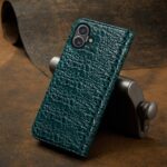 For iPhone 16 Plus Fierre Shann Crocodile Texture Magnetic Genuine Leather Phone Case(Green) - Image 3
