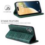For iPhone 16 Plus Fierre Shann Crocodile Texture Magnetic Genuine Leather Phone Case(Green) - Image 5