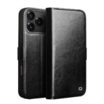 For iPhone 17 Pro QIALINO Classic 103 Buckle Genuine Leather Phone Case(Black)