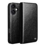 For iPhone 17 QIALINO Classic Genuine Leather Phone Case(Black)