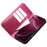 For iPhone 17 Pro QIALINO Little Crocodile Texture Genuine Leather Phone Case(Rose Red) - Image 5