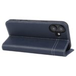 For iPhone 16 GEBEI Top-grain Horizontal Flip Leather Phone Case(Blue) - Image 5