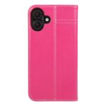 For iPhone 16 GEBEI Top-grain Horizontal Flip Leather Phone Case(Rose Red) - Image 3