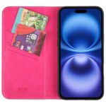 For iPhone 16 GEBEI Top-grain Horizontal Flip Leather Phone Case(Rose Red) - Image 4