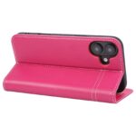 For iPhone 16 GEBEI Top-grain Horizontal Flip Leather Phone Case(Rose Red) - Image 5