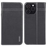 For iPhone 16 Pro GEBEI Top-grain Horizontal Flip Leather Phone Case(Black)
