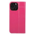For iPhone 16 Pro GEBEI Top-grain Horizontal Flip Leather Phone Case(Rose Red) - Image 3