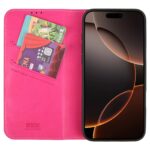 For iPhone 16 Pro GEBEI Top-grain Horizontal Flip Leather Phone Case(Rose Red) - Image 4