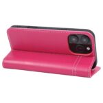 For iPhone 16 Pro GEBEI Top-grain Horizontal Flip Leather Phone Case(Rose Red) - Image 5