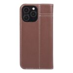 For iPhone 16 Pro GEBEI Top-grain Horizontal Flip Leather Phone Case(Brown) - Image 3