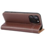 For iPhone 16 Pro GEBEI Top-grain Horizontal Flip Leather Phone Case(Brown) - Image 5