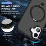 For iPhone 16 Skin-feel MagSafe Holder PC Hybrid TPU Phone Case(Black) - Image 2